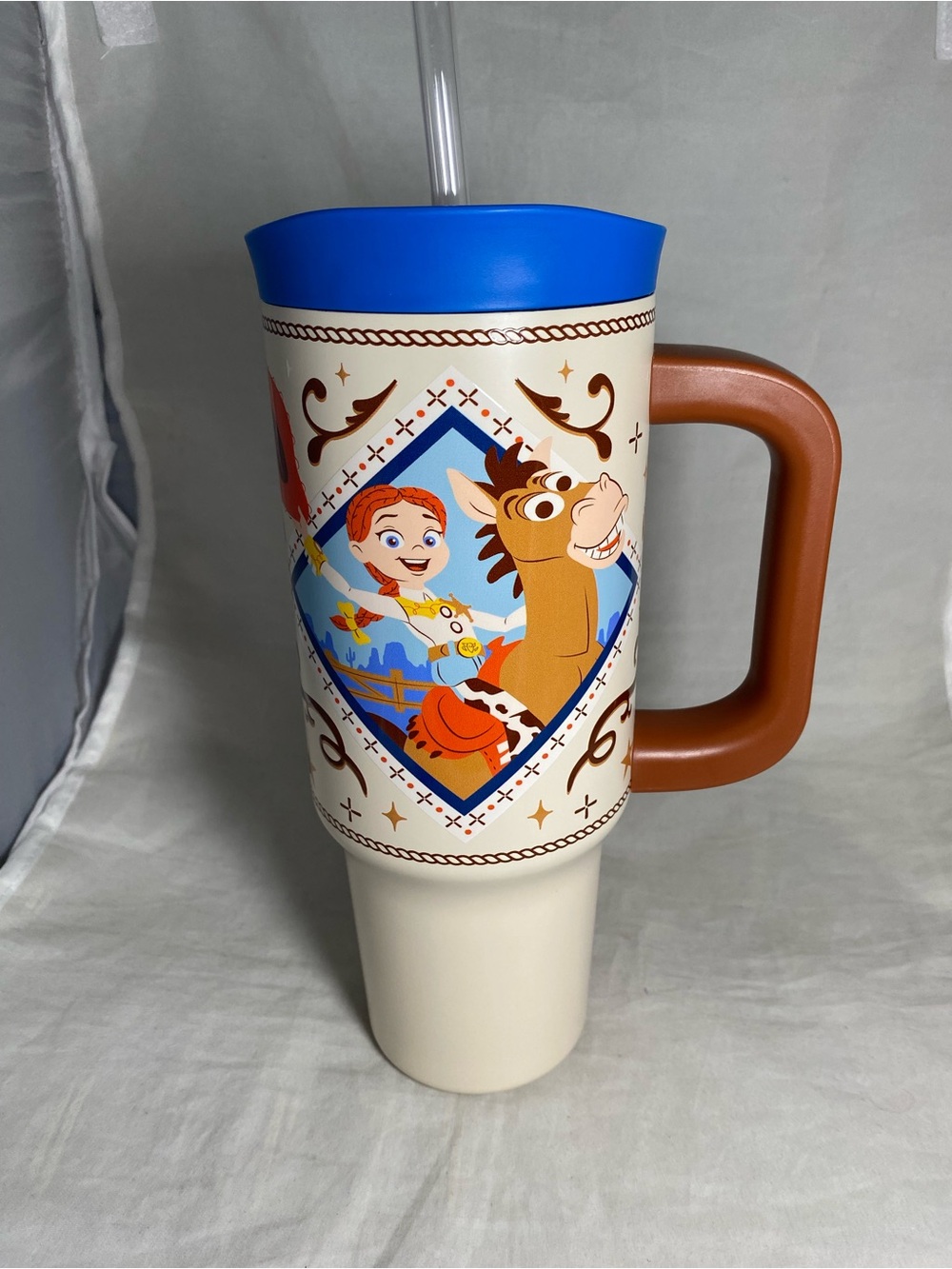 Disney Parks Jessie & Bullseye Toy Story Travel Tumbler 30oz w/ Straw NEW Steel